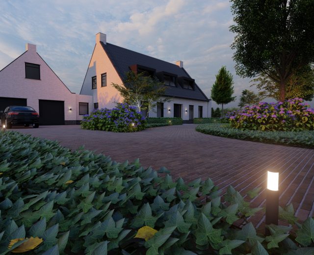 Tuinverlichting bij villa