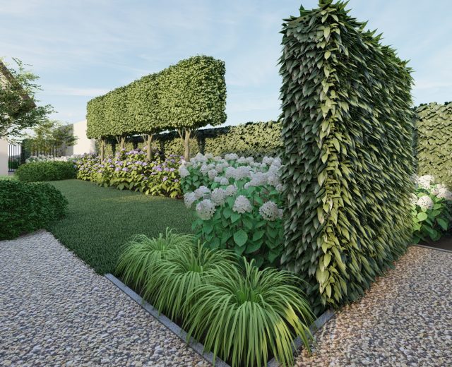Halfverharding in tuin