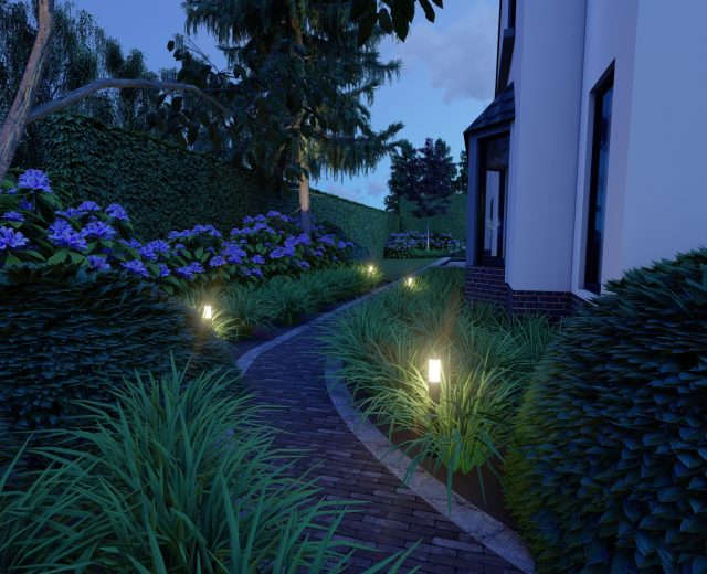 Moderne jaren 30 villatuin verlichting verlichtingsplan (1)