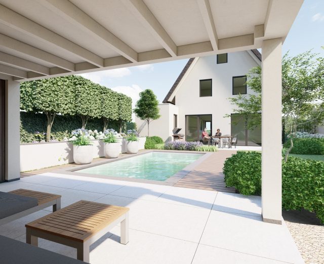 Plungepool met poolhouse